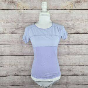 Lululemon Run Fast Track Short Sleeve Athletic Workout Top Lilac Purple Size 6